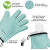 imageKITCHEN PERFECTION Silicone Smoker Oven Gloves Extreme Heat Resistant BBQ Gloves Handle Hot Food Right on Your Smoker Grill Fryer PitWaterproof Oven Mitts Grill Gloves Superior Value Set3 BonusesTurquoise