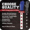 imageKITCHEN PERFECTION Silicone Smoker Oven Gloves Extreme Heat Resistant BBQ Gloves Handle Hot Food Right on Your Smoker Grill Fryer ampamp Pit  Waterproof Oven Mitts Superior Value Set3 BonusesAzure