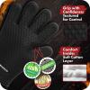 imageKITCHEN PERFECTION Silicone Smoker Oven Gloves Extreme Heat Resistant BBQ Gloves Handle Hot Food Right on Your Smoker Grill Fryer ampamp Pit  Waterproof Oven Mitts Superior Value Set3 BonusesDeep Black