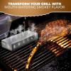 imageKitchen perfection Smoker Box for Gas Grill  BBQ Wood Chip Smoker Box PreFilled with Pecan Wood Chips Adds Delicious Smokey Flavor on Propane Grill ampamp Pellet GrillGrill Masters Smoker Fire Box