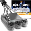 imageKITCHEN PERFECTION Safe Wire Grill Brush for Outdoor Grill wGrill Scraper ampamp Grill Mat Grill Cleaning Kit Extended Handle BBQ Brush for Effortless Grill Cleaning Grill Cleaner Brush Barbecue Tools