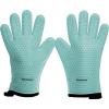 imageKITCHEN PERFECTION Silicone Smoker Oven Gloves Extreme Heat Resistant BBQ Gloves Handle Hot Food Right on Your Smoker Grill Fryer PitWaterproof Oven Mitts Grill Gloves Superior Value Set3 BonusesTurquoise