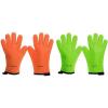 imageKitchen Perfection 2 Pairs of Silicone Smoker Oven Gloves One Size Fits All  Orange ampamp Green