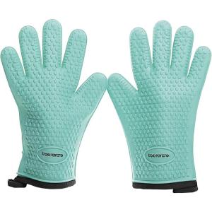 imageKITCHEN PERFECTION Silicone Smoker Oven Gloves Extreme Heat Resistant BBQ Gloves Handle Hot Food Right on Your Smoker Grill Fryer ampamp Pit  Waterproof Oven Mitts Superior Value Set3 BonusesMint