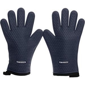 imageKITCHEN PERFECTION Silicone Smoker Oven Gloves Extreme Heat Resistant BBQ Gloves Handle Hot Food Right on Your Smoker Grill Fryer ampamp Pit  Waterproof Oven Mitts Superior Value Set3 BonusesRoyal Blue