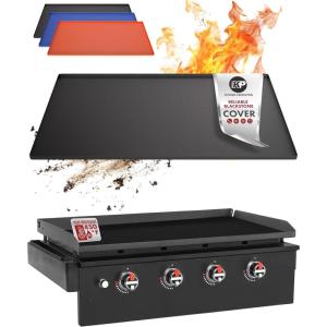 imageKitchen perfection 36quot Premium Silicone Griddle Cover Mat for Blackstone Griddle 36 Inch  Hermetic Protection from Rust ampamp Debris All Year Fits All Blackstone 36 Inch Models  Food Grade SiliconeBlack