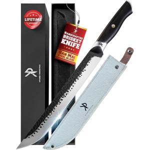 imageKitchen perfection Handmade Chefs Carving Knife For Meat Cutting Extremely Sharp Cooking Knife 8 Inch Hand Sharpen Best Gift For Men  High Carbon Steel wCanvas SheathHandmade Brisket Knife W Canvas Sheath