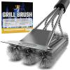 imageKP 3 in 1 BBQ Cleaner  Effortless Grill Brush ampamp Scraper wSmart Grip Handle  Bonus Metal Hanger ampamp Recipe eBooks