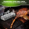 imageKITCHEN PERFECTION Smoker Box For Gas Grill  Bbq Wood Chip Smoker Box PreFilled with Apple Wood Chips Adds Delicious Smokey Flavor on Propane ampamp Pellet Grill