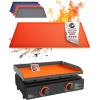 imageKITCHEN PERFECTION Ultimate Kit for Blackstone Griddle 28 Inch  Silicone Griddle Cover Mat  Griddle Accessories Mat  2 PCS Silicone Grease Cup Liners Hermetic Protection from Rust ampamp Debris All YearOrange