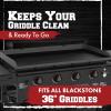 imageKITCHEN PERFECTION Ultimate Kit for Blackstone Griddle 28 Inch  Silicone Griddle Cover Mat  Griddle Accessories Mat  2 PCS Silicone Grease Cup Liners Hermetic Protection from Rust ampamp Debris All YearBlack