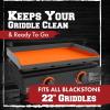 imageKITCHEN PERFECTION Ultimate Kit for Blackstone Griddle 28 Inch  Silicone Griddle Cover Mat  Griddle Accessories Mat  2 PCS Silicone Grease Cup Liners Hermetic Protection from Rust ampamp Debris All YearOrange