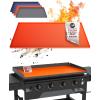 imageKITCHEN PERFECTION Ultimate Kit for Blackstone Griddle 28 Inch  Silicone Griddle Cover Mat  Griddle Accessories Mat  2 PCS Silicone Grease Cup Liners Hermetic Protection from Rust ampamp Debris All YearOrange