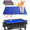 imageKITCHEN PERFECTION Ultimate Kit for Blackstone Griddle 28 Inch  Silicone Griddle Cover Mat  Griddle Accessories Mat  2 PCS Silicone Grease Cup Liners Hermetic Protection from Rust ampamp Debris All YearClassic Blue
