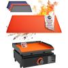 imageKITCHEN PERFECTION Ultimate Kit for Blackstone Griddle 28 Inch  Silicone Griddle Cover Mat  Griddle Accessories Mat  2 PCS Silicone Grease Cup Liners Hermetic Protection from Rust ampamp Debris All YearOrange