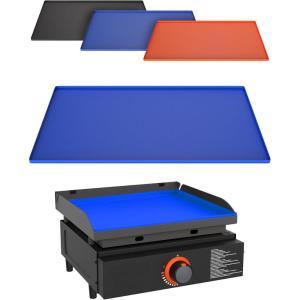 imageKITCHEN PERFECTION Ultimate Kit for Blackstone Griddle 28 Inch  Silicone Griddle Cover Mat  Griddle Accessories Mat  2 PCS Silicone Grease Cup Liners Hermetic Protection from Rust ampamp Debris All YearClassic Blue