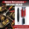 imageKITCHEN PERFECTION Brass GrillSaver  Safe BBQ Grill Brush with Replaceable Cleaning Head HeavyDuty Grill Cleaner wScraper for Porcelain ampamp Ceramic Grates Includes Magnetic Hanger ampamp Bottle Opener3 Grillsaver  Nylon