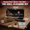 imageKITCHEN PERFECTION Brass GrillSaver  Safe BBQ Grill Brush with Replaceable Cleaning Head HeavyDuty Grill Cleaner wScraper for Porcelain ampamp Ceramic Grates Includes Magnetic Hanger ampamp Bottle Opener2 Grillsaver  Brass
