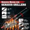 imageKITCHEN PERFECTION Brass GrillSaver  Safe BBQ Grill Brush with Replaceable Cleaning Head HeavyDuty Grill Cleaner wScraper for Porcelain ampamp Ceramic Grates Includes Magnetic Hanger ampamp Bottle Opener1 Grillsaver  Stainless Steel