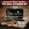 imageKITCHEN PERFECTION Brass GrillSaver  Safe BBQ Grill Brush with Replaceable Cleaning Head HeavyDuty Grill Cleaner wScraper for Porcelain ampamp Ceramic Grates Includes Magnetic Hanger ampamp Bottle Opener1 Grillsaver  Stainless Steel